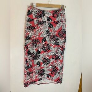 J. Jill Wearever Collection Floral Pencil Midi Skirt